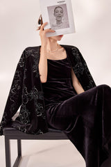 Sexy Velvet Strappy Backless Maxi Dress