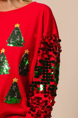 Christmas Sequined Long Sleeve Loose Sweater