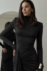 High Slit Tie Front Bodycon Dress