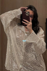 Sequin Relaxed Fit Party Blouse