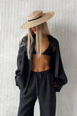 Cotton Long Sleeve Button Down Shirt Pants Set