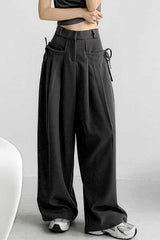 Casual High Waist Fluid Wide Leg Pants