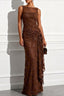 Sequin Jacquard Mesh Column Formal Dress