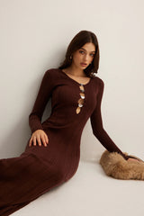 Elegant Ribbed Knit Bodycon Dress