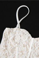 Lace Ruffle Hem Bodycon Cocktail Dress