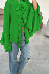 Chiffon Flare Sleeve Blouse