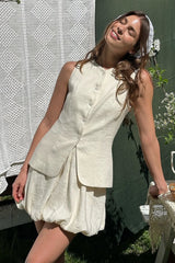 Vest Top Bubble Mini Skirt Set