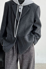 Wool Blend Relaxed Fit Blazer