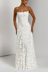 Chiffon Backless Spaghetti Strap Maxi Dress