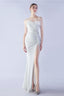 Ostrich Feather Embellished Maxi Dress White / S