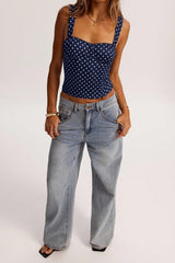 Chic Polka Dot Bustier Sleeveless Tank Top
