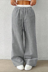 Stripe Plaid Pattern Knit Pants