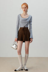 Burgundy Mock Two Piece Knit Top