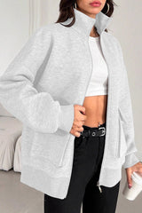 Slim Fit Casual Bomber Jacket White / S