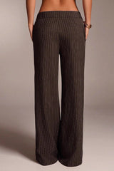 Chic Stripe Straight Wide Leg Pants