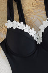 Lace Trim Underwire Cover Skirt Two Piece Swim Set