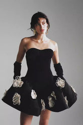 Floral Applique Ball Gown Dress