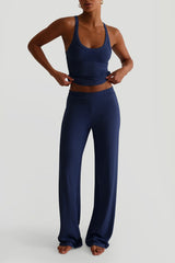 Casual Sporty Tank Top Palazzo Pants Set