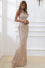 Sequin Mermaid Gown Formal Dress S / Gold