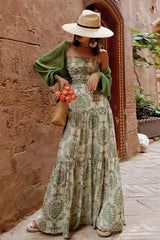 Chiffon Spaghetti Strap Maxi Boho Dress