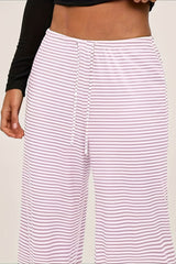 Color Block Stripe Casual Relaxed Straight Pants