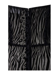 Ulani Black Burnout Velvet Graceful Detail Mesh Maxi Dress Dresses