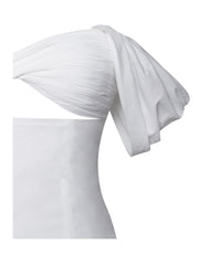 Umika White Bubble Charming Hem Mini Dress Dresses