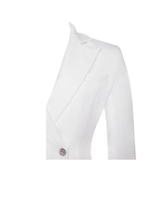 Quilla White Feather Crystal Graceful Sleeve Backless Blazer Dress Dresses