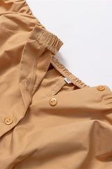 Elegant Puff Sleeve Cold Shoulder Blouse