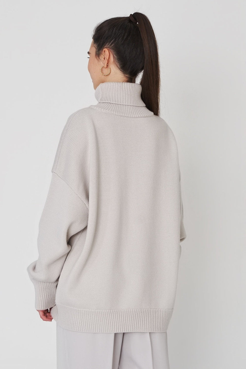 Basic Solid Knit Turtleneck Sweater