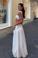 Solid Color Cut Out Bikini Cover Up Skirt Set