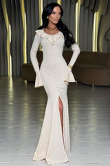 High Split Fish Tail Knit Sweater Dress