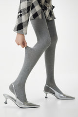 High Waist Knit Moisture Wicking Compression Tights