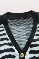 Skull Print Knit Cardigan