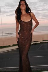 Sequin Diamond Bodycon Maxi Dress