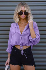 Denim Two Pocket Relaxed Blouse