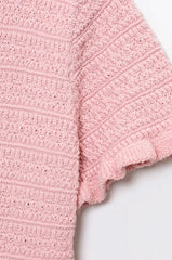 Elegant Knitted Short Sleeve Cropped Cardigan