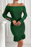 Off-Shoulder Slim Bodycon Sweater Dress