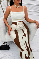 Zebra Print High Waist Bodycon Mermaid Maxi Skirt