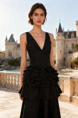 Elegant Vintage Sleeveless Swing Tiered Prom Dress