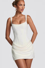 Strapless Strap Mini Tie Sexy Bodycon Mini Dress