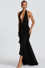 Sexy Deep V Halter Mermaid Party Dress