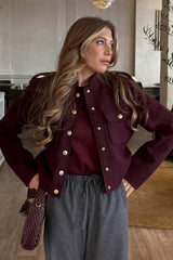 Cropped Retro Buttoned Jacket