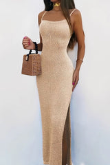 Knit Cami Slim Backless Sexy Sweater Dress