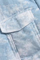 Printed Color Block Crop Quilted Puffer Jacket