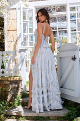 Elegant Floral Print Sleeveless Maxi Party Dress