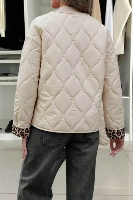 Patchwork Leopard Print Relaxed Jacket