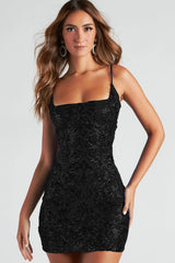 Sequin Spaghetti Strap Backless Mini Dress