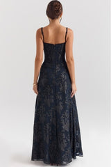 Spaghetti Strap Chiffon Floral Formal Dress