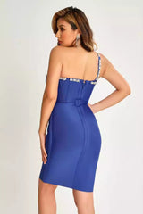 Crystal One-Shoulder Bandage Cocktail Dress